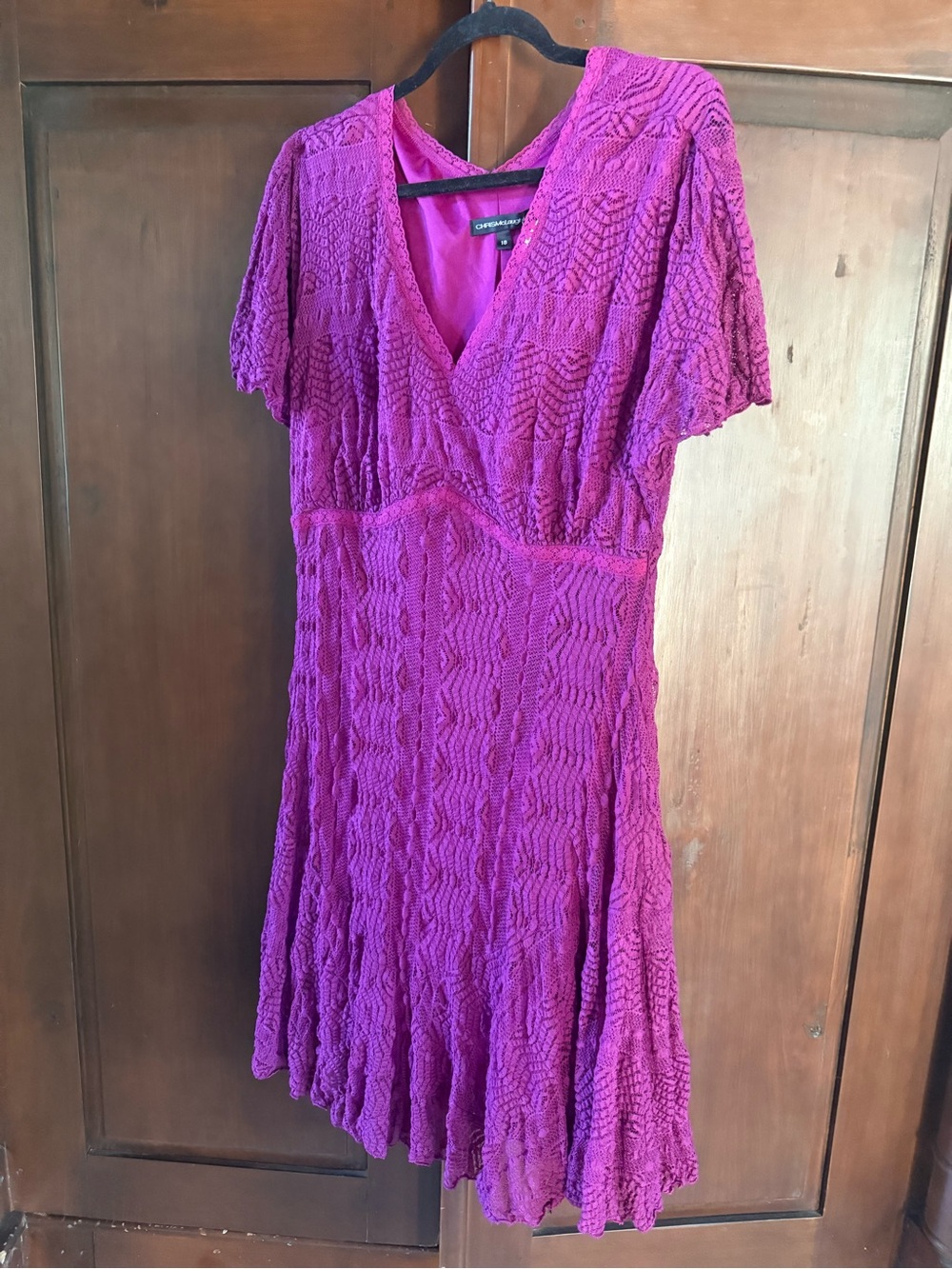 Christopher McLaughlin Plus Size Purple Fit & Flare Midi Dress